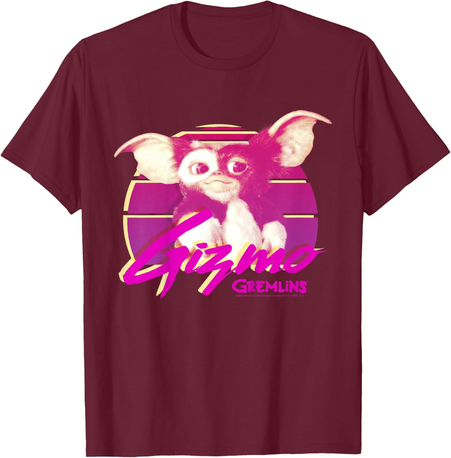 Kids Gremlins Gizmo Retro Portrait T-Shirt - T-Shirt | Maroon