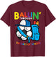 Ballin Through 100 Days School Soccer 100th Day Boys Kids T-Shirt - T-Shirt | Maroon