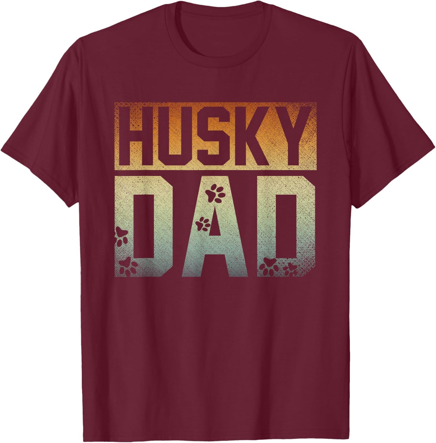 Daddy Fathers Day Pet Husky Dad Dog Lover Siberian Husky T-Shirt - T-Shirt | Maroon