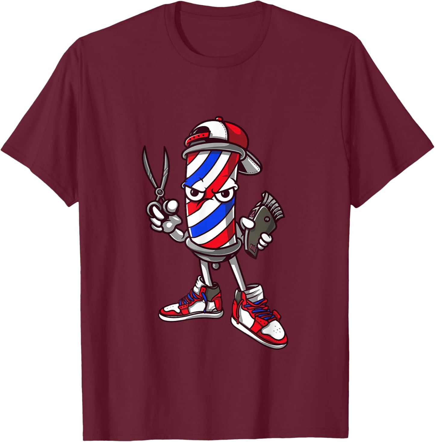 Barber Vintage Cool Outfit Hairdresser Gift Barbershop T-Shirt - T-Shirt | Maroon