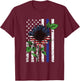 Sunflower American Flag 4th Of July Blue Line USA Police T-Shirt - T-Shirt | Maroon