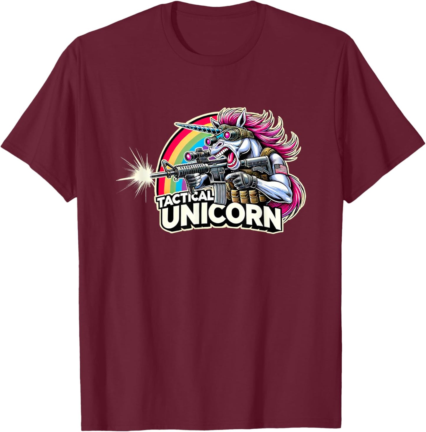 Tactical Unicorn for Police SWAT Operators T-Shirt - T-Shirt | Maroon