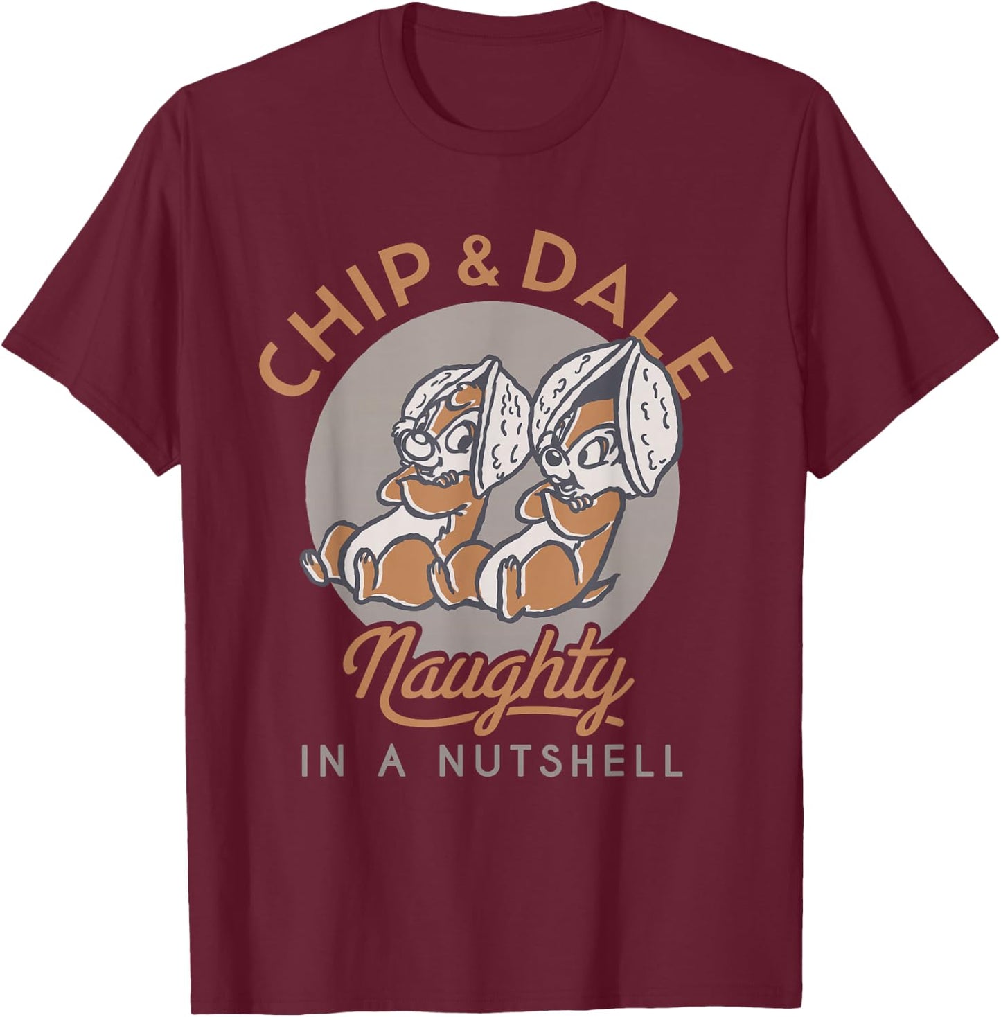 Disney Chip n Dale Naughty in a Nutshell T-Shirt - T-Shirt | Maroon