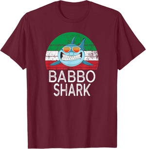 Babbo Shark Italian Dad Funny T-Shirt - T-Shirt | Maroon