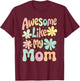Awesome Like My Mom Mommy Groovy Graphic Mother's Day T-Shirt - T-Shirt | Maroon