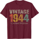 Vintage 1944 Limited Edition 81st Birthday Gifts 81 Year Old T-Shirt - T-Shirt | Maroon