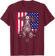 Motorcycle Rider Bike Riding US Flag American Pride Biker T-Shirt - T-Shirt | Maroon