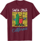 Old School Skater Santa Cruz California Skateboard T-Shirt - T-Shirt | Maroon