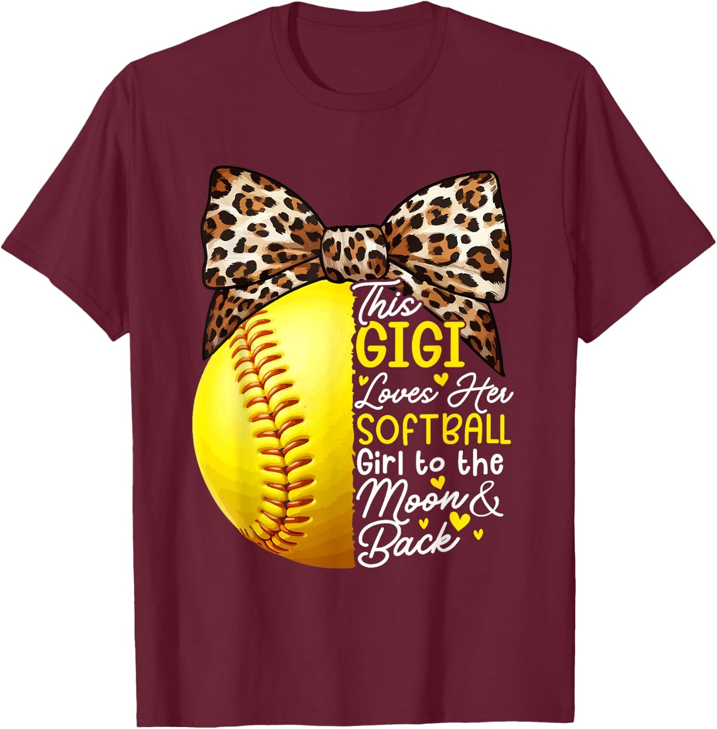 Softball Gigi Loves Her Softball Costume Girl Lover Player T-Shirt - T-Shirt | Maroon