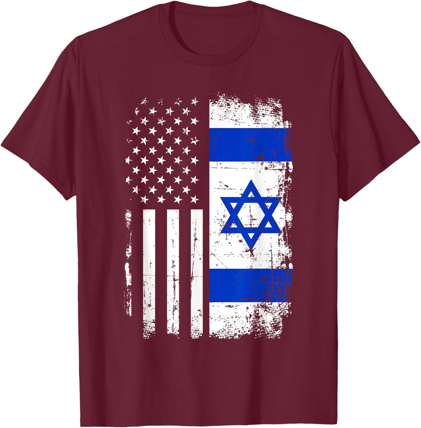 Israel USA flag T-Shirt - T-Shirt | Maroon