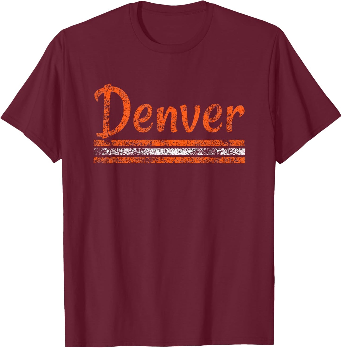 Denver Colorado Retro Vintage Weathered Throwback T-Shirt - T-Shirt | Maroon