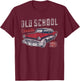 Old School Classic - 50's American Car Graphic Men and Women T-Shirt - T-Shirt | Maroon