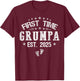 First time Grumpa est.2025 Father's Day Promoted To Grumpa T-Shirt - T-Shirt | Maroon