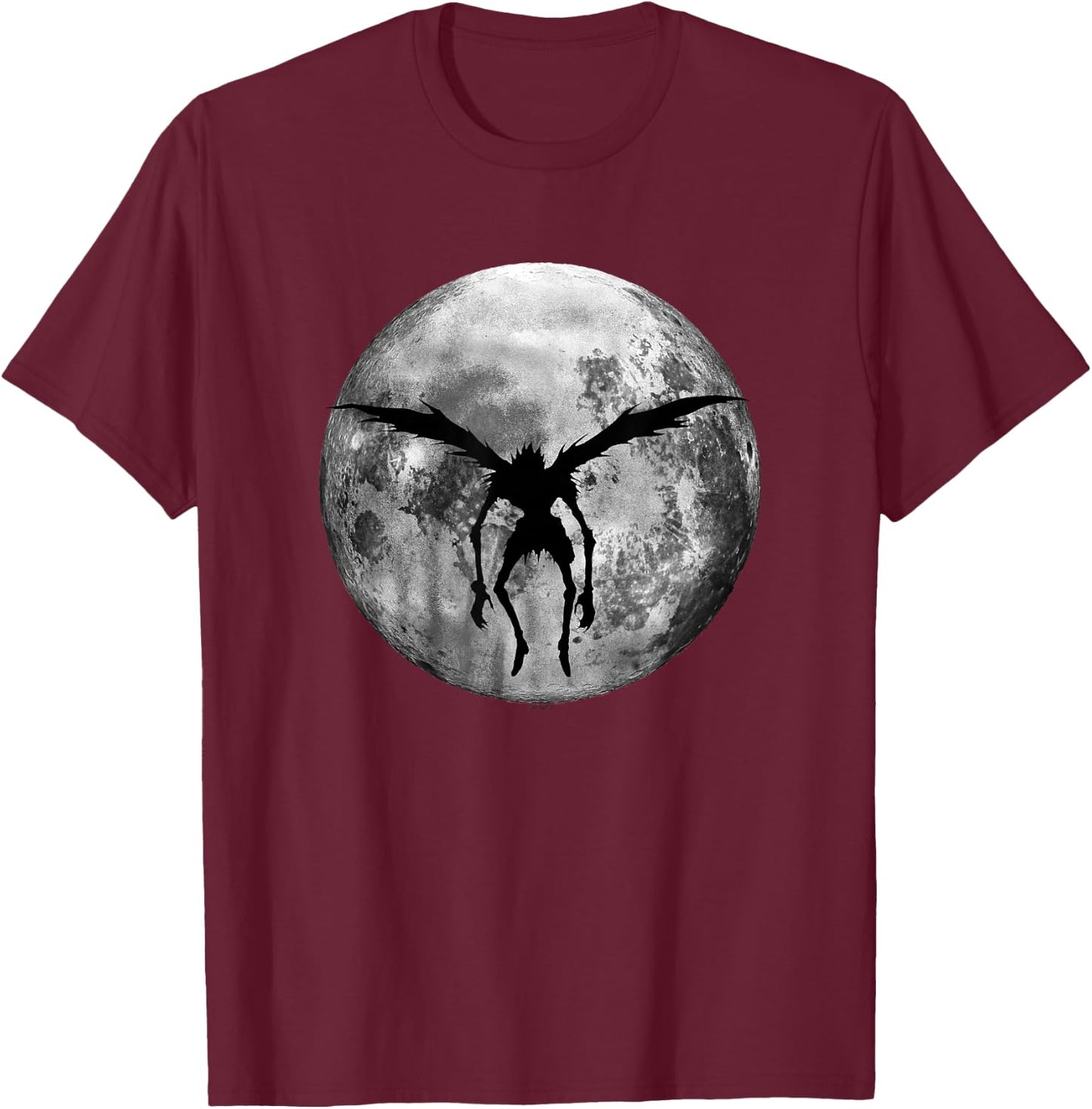 Death Note Ryuk Full Moon Silhouette Anime T-Shirt - T-Shirt | Maroon