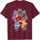 Power Rangers Morphin' Time Group Polygons Outline T-Shirt - T-Shirt | Maroon