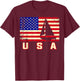 American Flag Sailing | Cute Boating Gift Kids Men T-Shirt - T-Shirt | Maroon