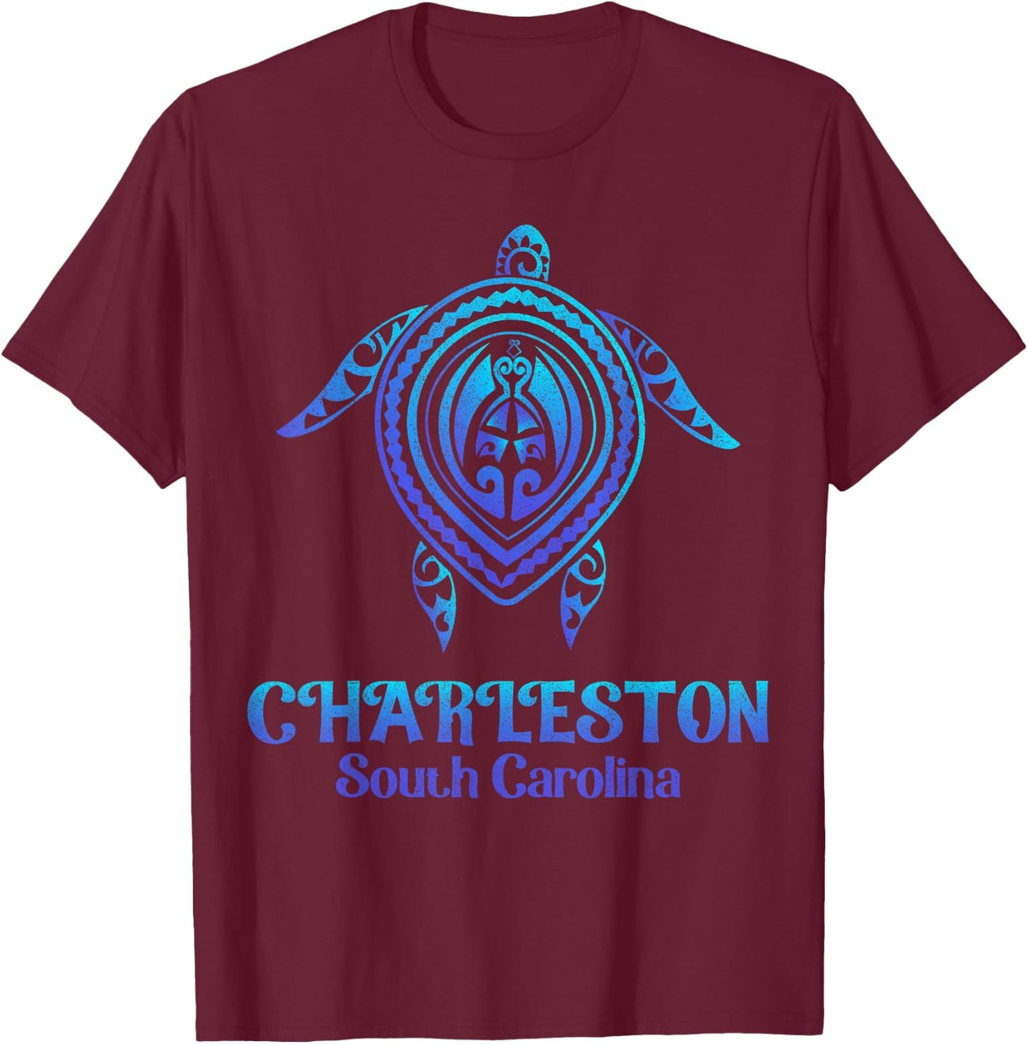 Charleston South Carolina Beach Charleston SC Sea Turtle Men Women Kids T-Shirt - T-Shirt | Maroon