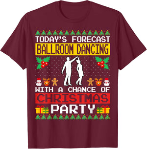 Ballroom Dancing Christmas Party Ballroom Dancer Dance Xmas T-Shirt - T-Shirt | Maroon