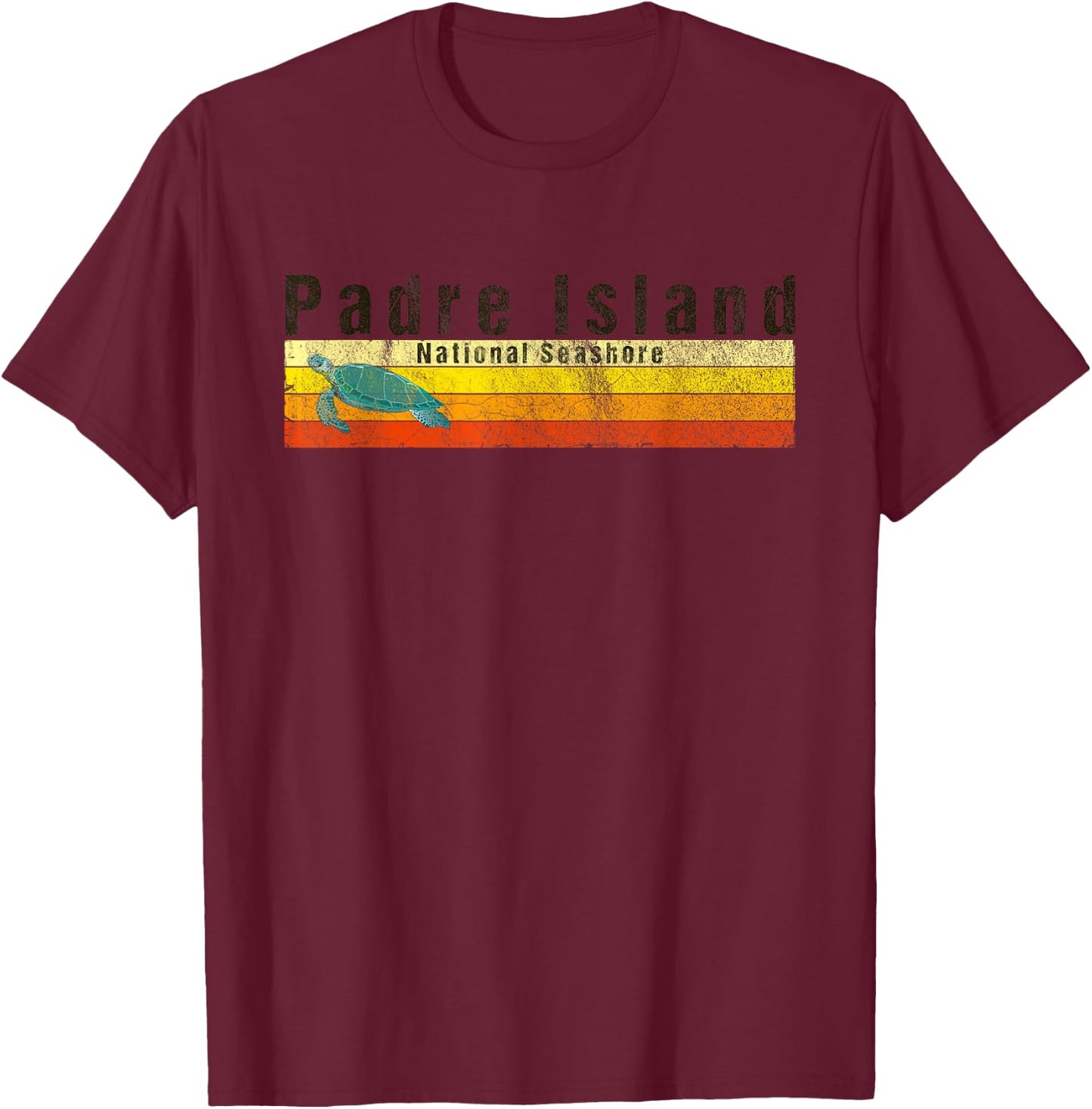 Padre Island National Seashore Sea Turtle T-Shirt - T-Shirt | Maroon