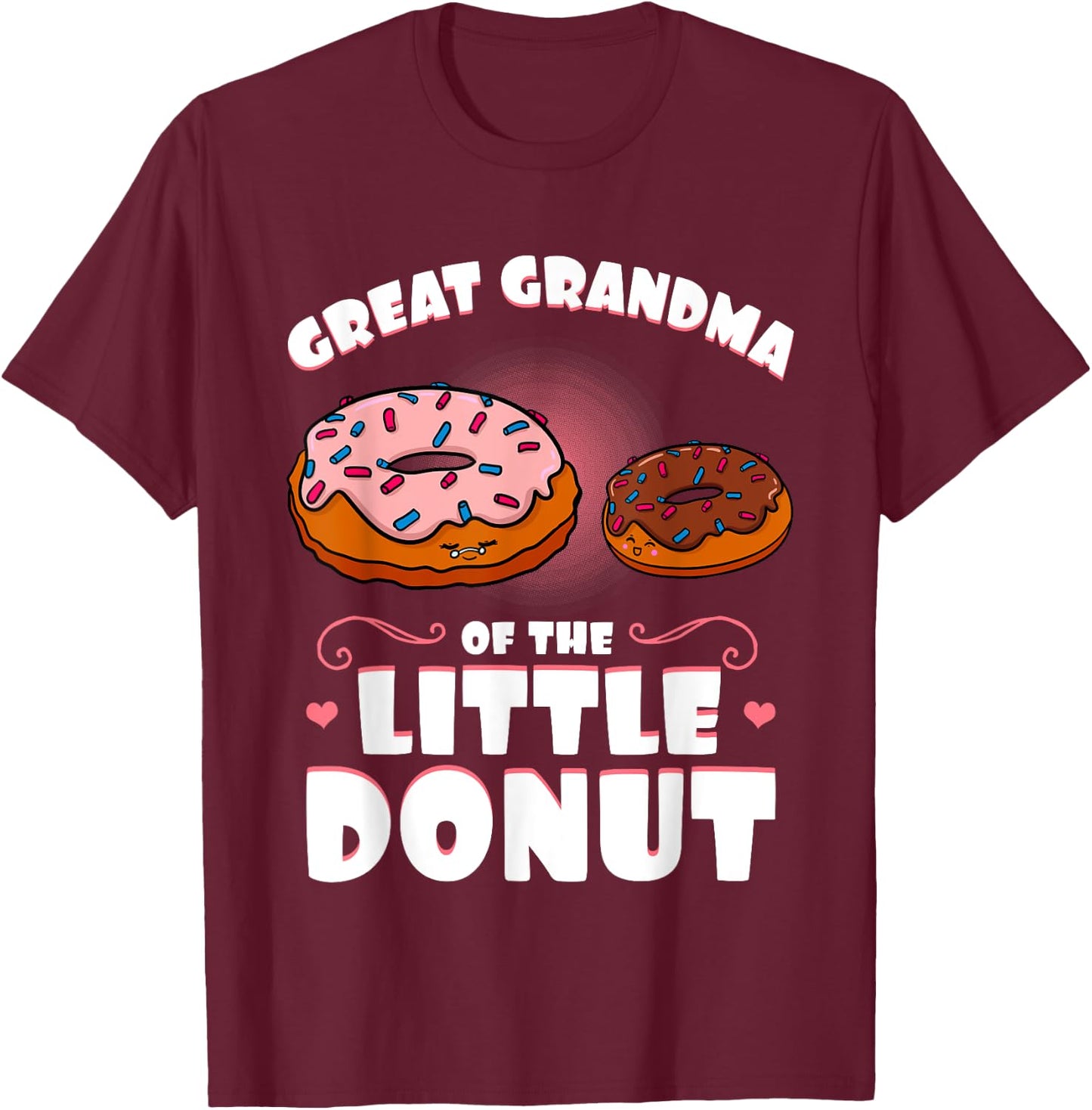 Great Grandma Of The Little Donut Gender Reveal Baby Shower T-Shirt - T-Shirt | Maroon