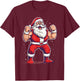 Wrestling Santa Funny Christmas Wrestler Workout Gym Xmas T-Shirt - T-Shirt | Maroon