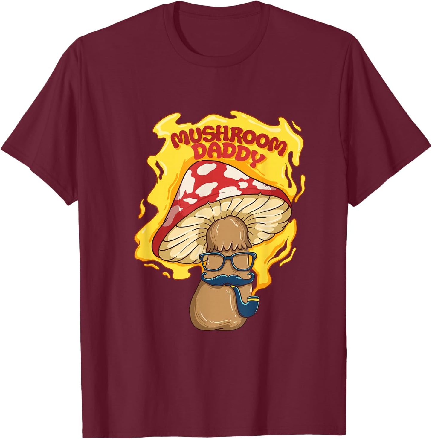 Mushroom Daddy Dad Shirt Morel Mushroom Decor Hunting T-Shirt - T-Shirt | Maroon
