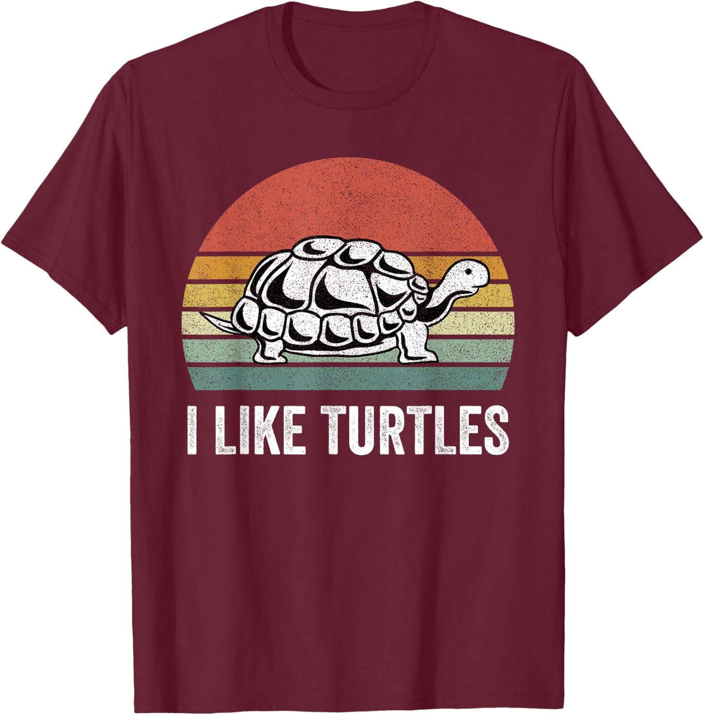 Retro I Like Turtles Turtle Shirt Turtle Lover Gifts Vintage T-Shirt - T-Shirt | Maroon