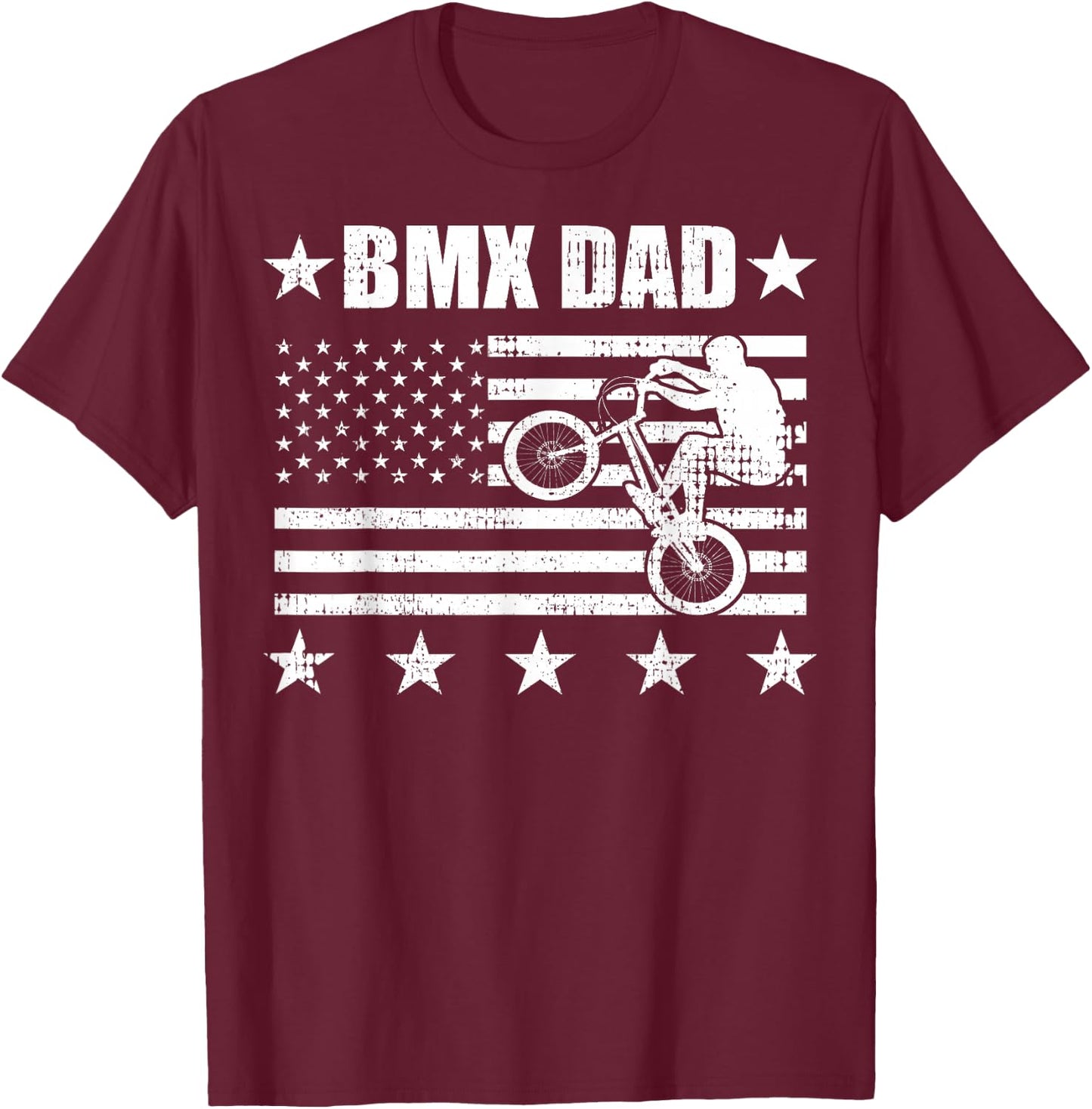 BMX DAD American Flag Vintage Fathers Day Retro USA Kids Men T-Shirt - T-Shirt | Maroon