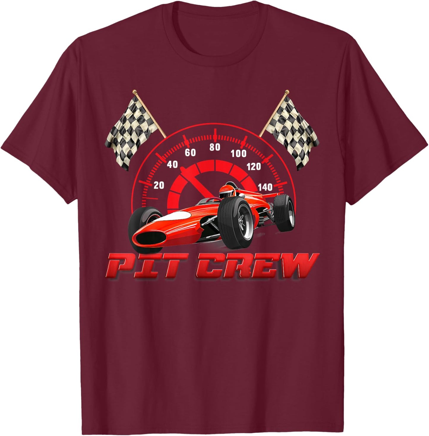 Pit Crew Race Car Birthday Party Racing Car Parties T-Shirt - T-Shirt | Maroon