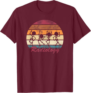 Funny Dancing Skeleton Gift Radiology Technician T-Shirt - T-Shirt | Maroon