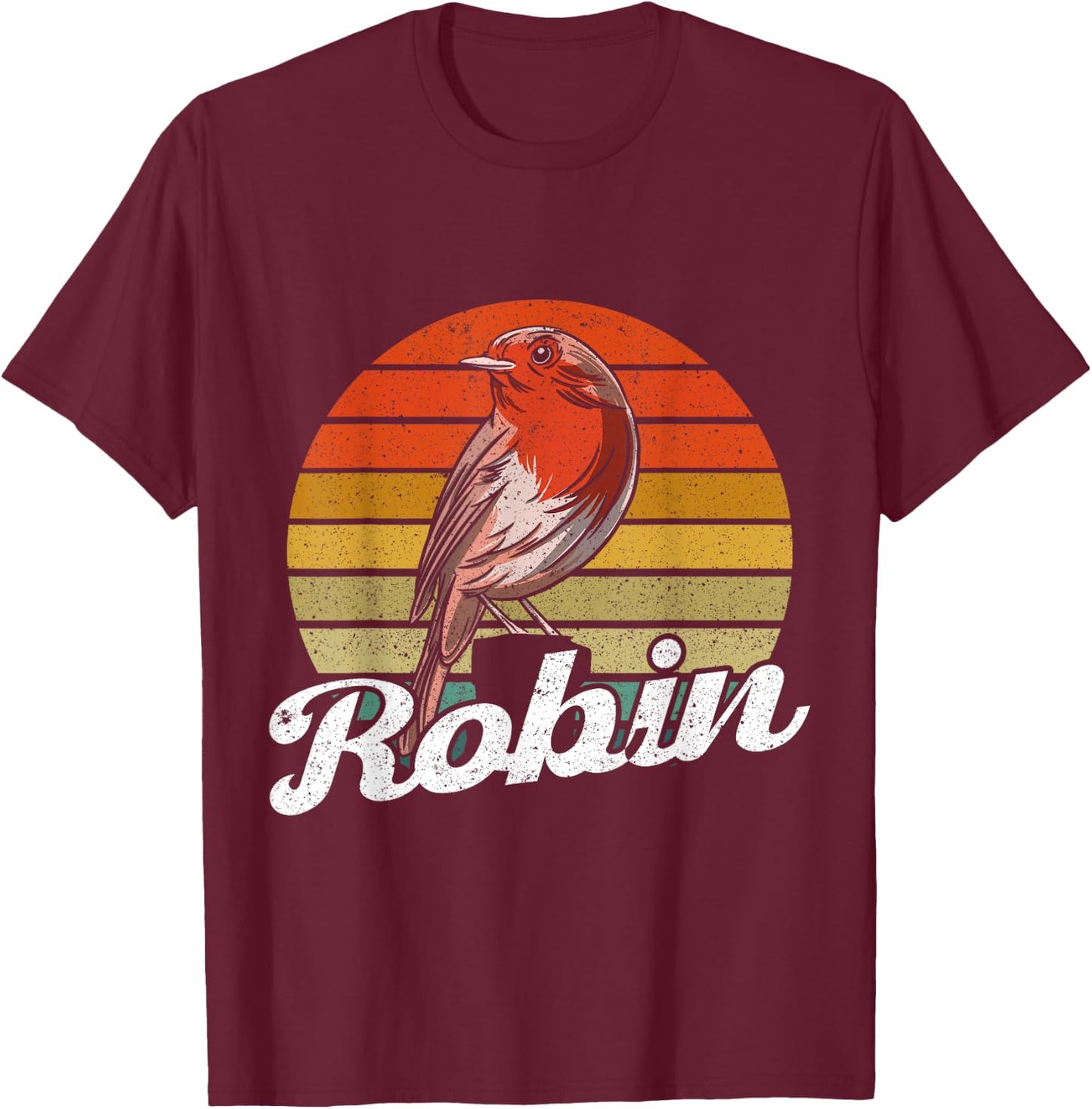 Robin bird design gift bird lover T-Shirt - T-Shirt | Maroon