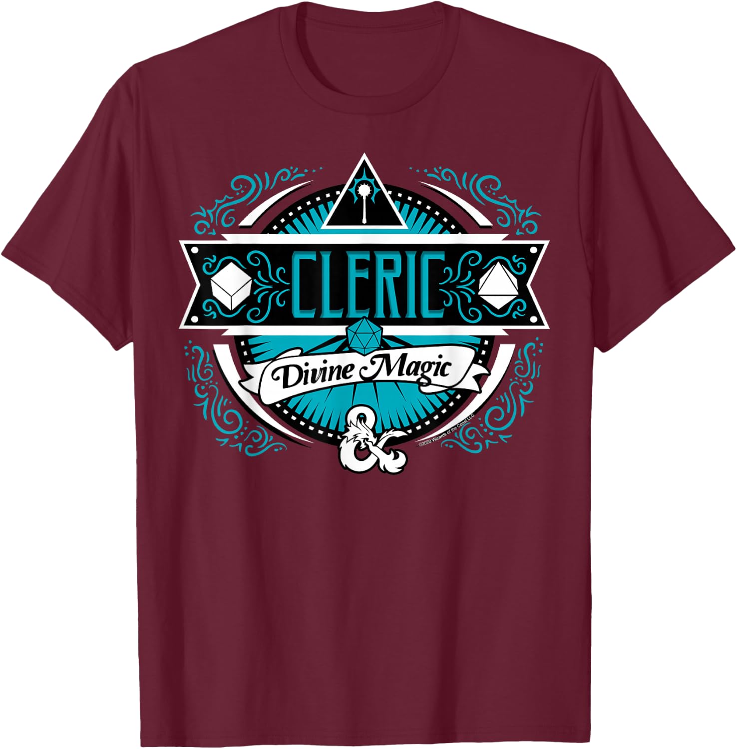 Dungeons & Dragons Cleric Divine Magic Logo T-Shirt - T-Shirt | Maroon