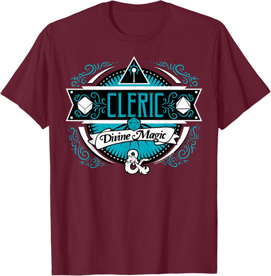 Dungeons & Dragons Cleric Divine Magic Logo T-Shirt - T-Shirt | Maroon