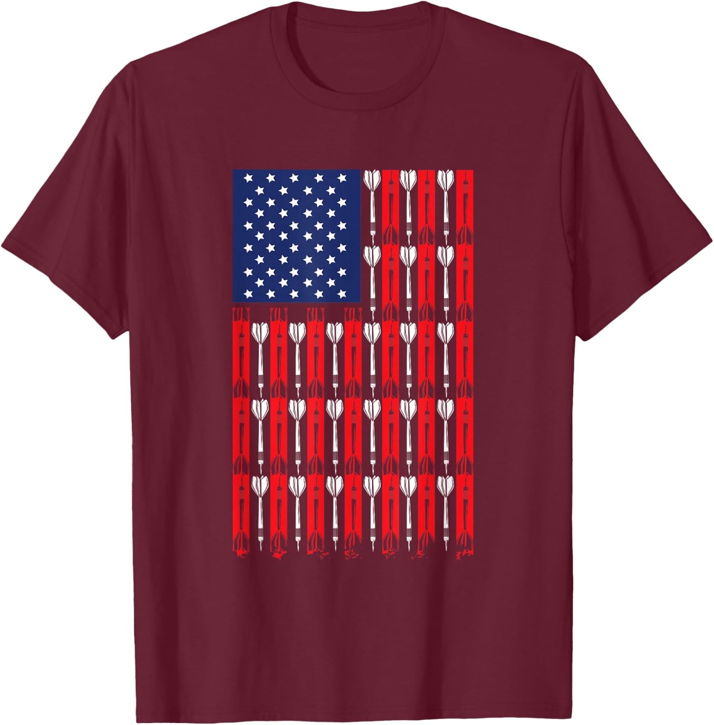 American Flag Darts T-Shirt - T-Shirt | Maroon
