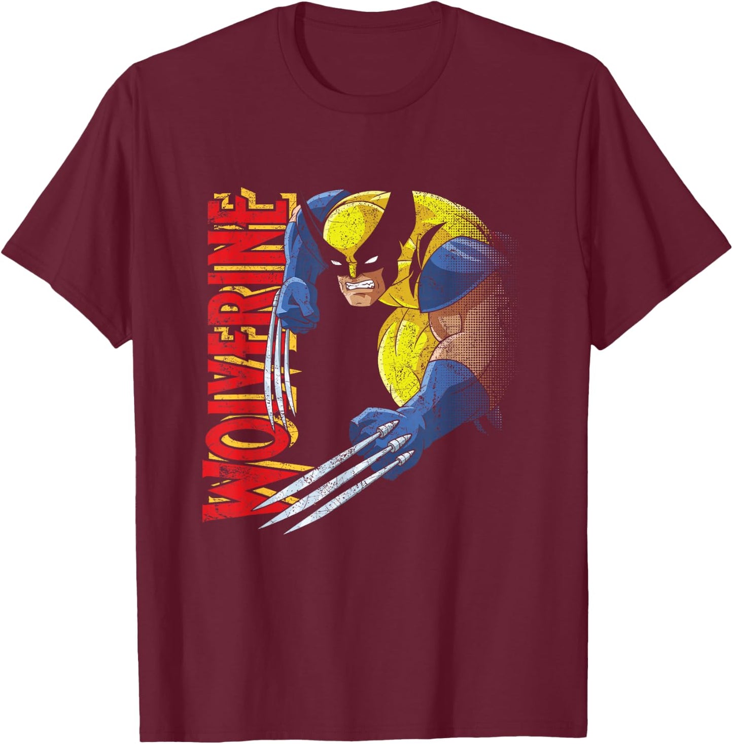Marvel X-Men Wolverine 90s Animated Series T-Shirt - T-Shirt | Maroon
