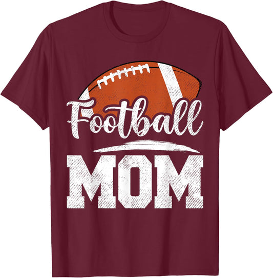 Football Mom Football Player Game Day Mother's Day T-Shirt - T-Shirt | Maroon