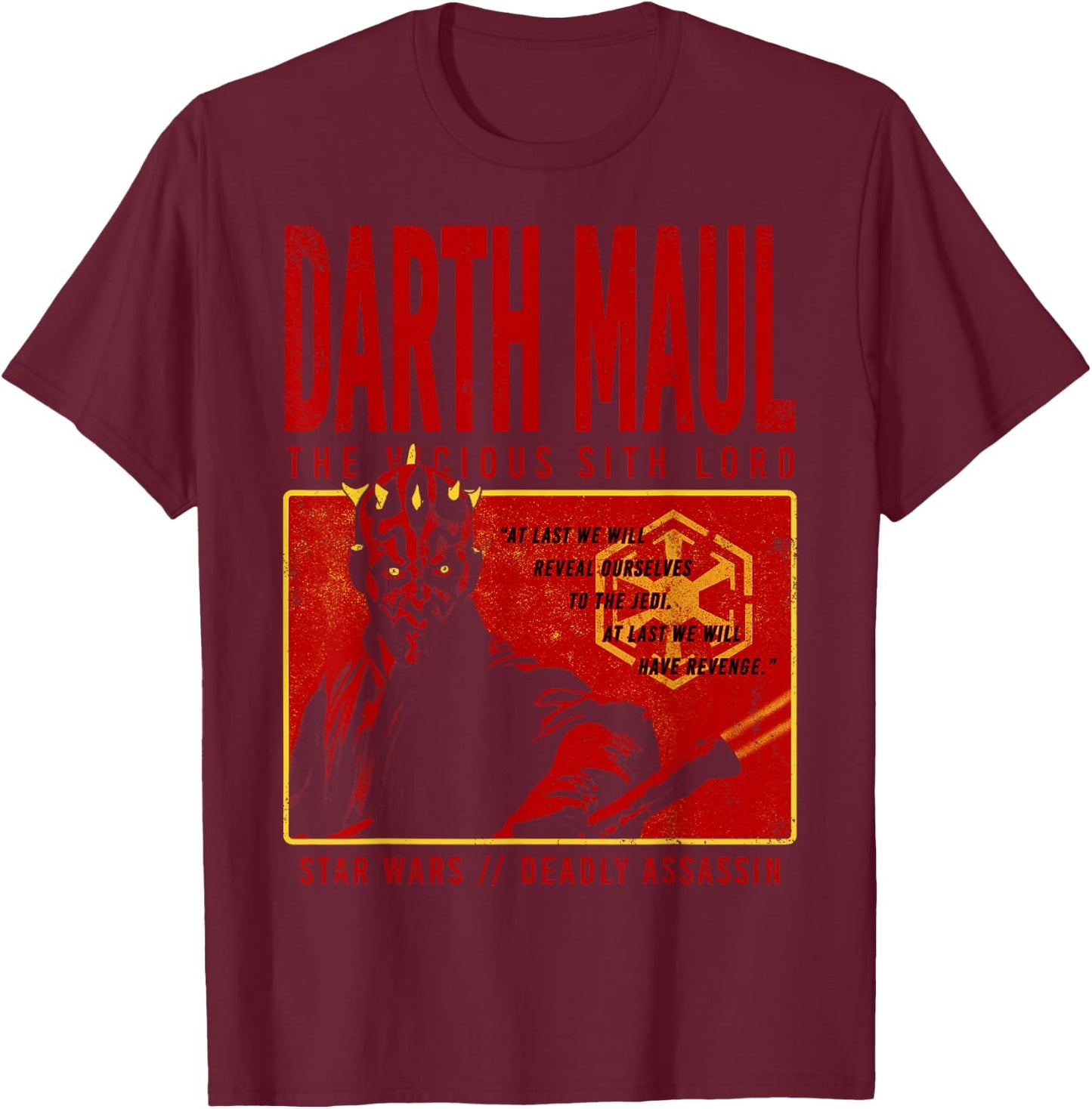 Star Wars Halloween Darth Maul The Vicious Sith Lord T-Shirt - T-Shirt | Maroon