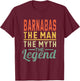 Barnabas The Man of Myth The Legend Name Barnabas T-Shirt - T-Shirt | Maroon