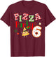 Pizza Birthday Party Themed Matching Family Group T-Shirt - T-Shirt | Maroon
