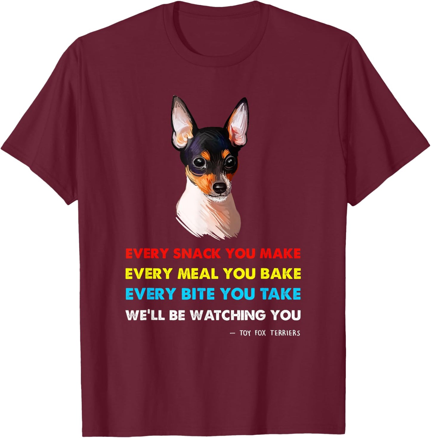 Toy Fox Terrier Dog Shirt | Toy Fox Terrier T-Shirt - T-Shirt | Maroon