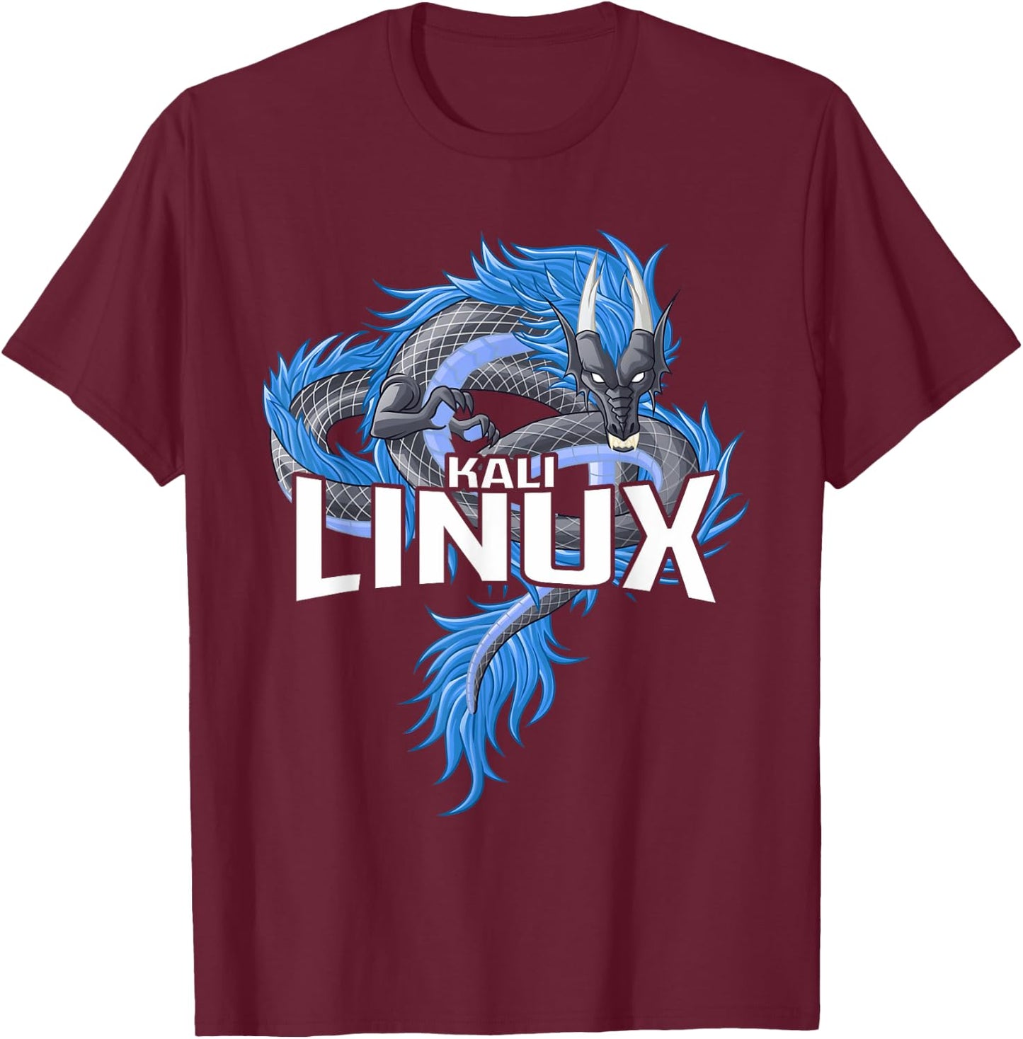 Kali Linux Dragon Artistic Representation T-Shirt - T-Shirt | Maroon