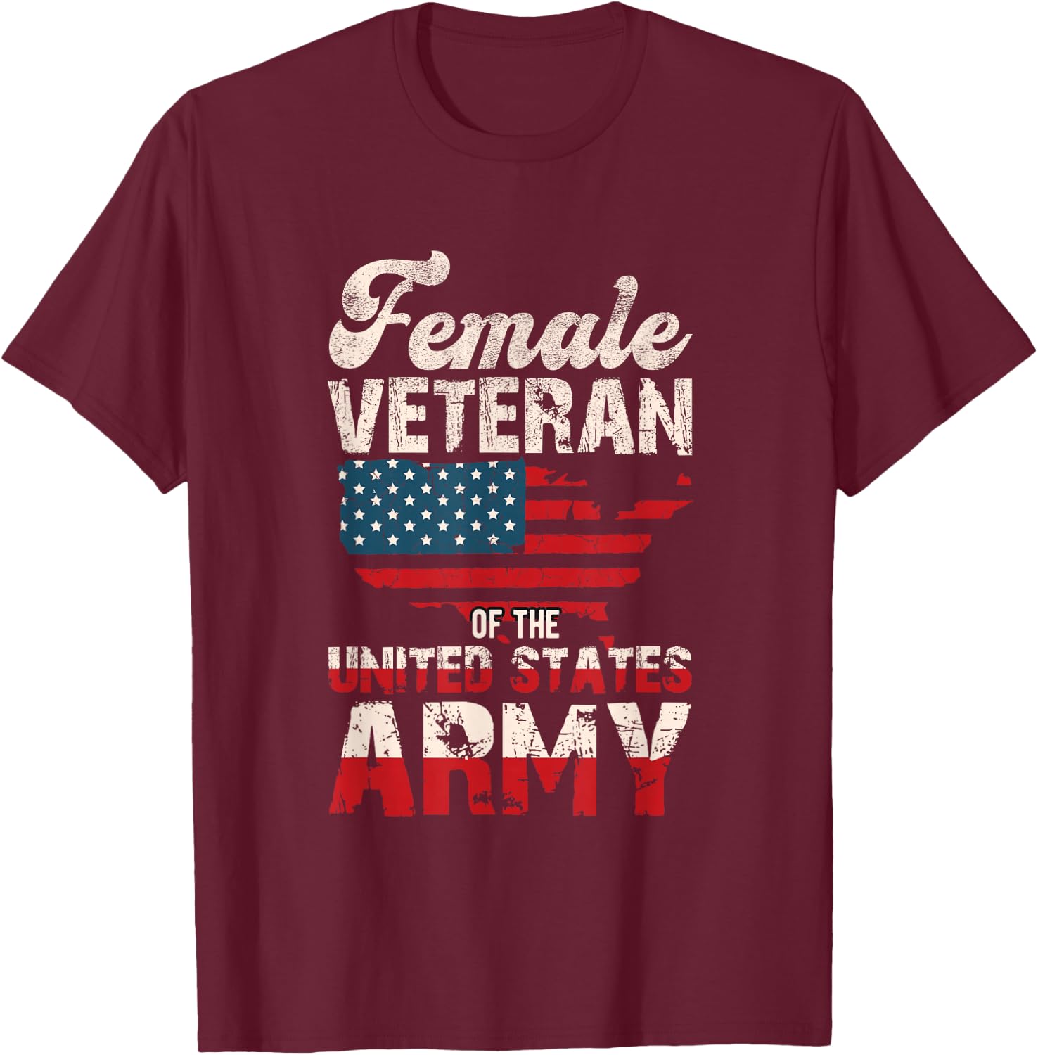 Female Veteran Veterans Day T-Shirt - T-Shirt | Maroon