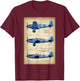 WW2 Military Aircraft Technical Drawing T-Shirt - T-Shirt | Maroon