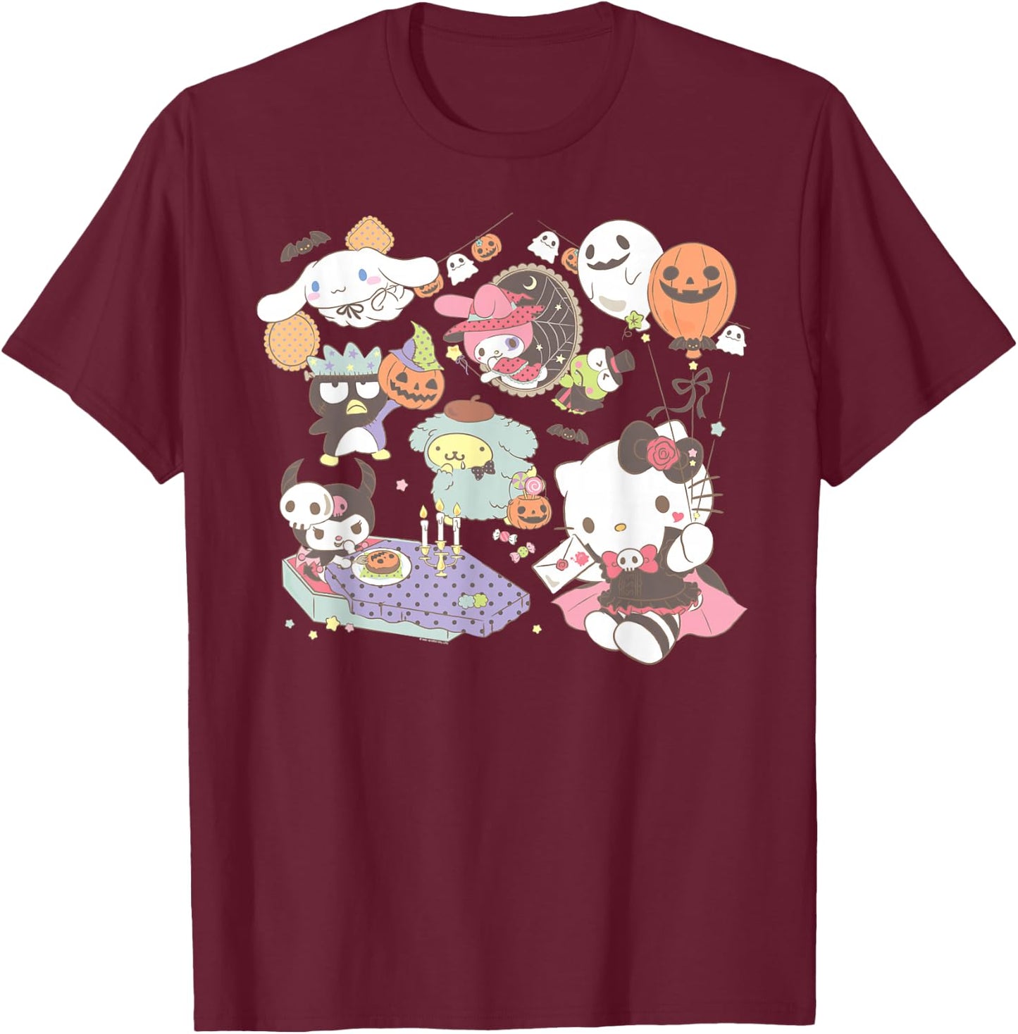 Sanrio Characters Costume Party Halloween T-Shirt - T-Shirt | Maroon