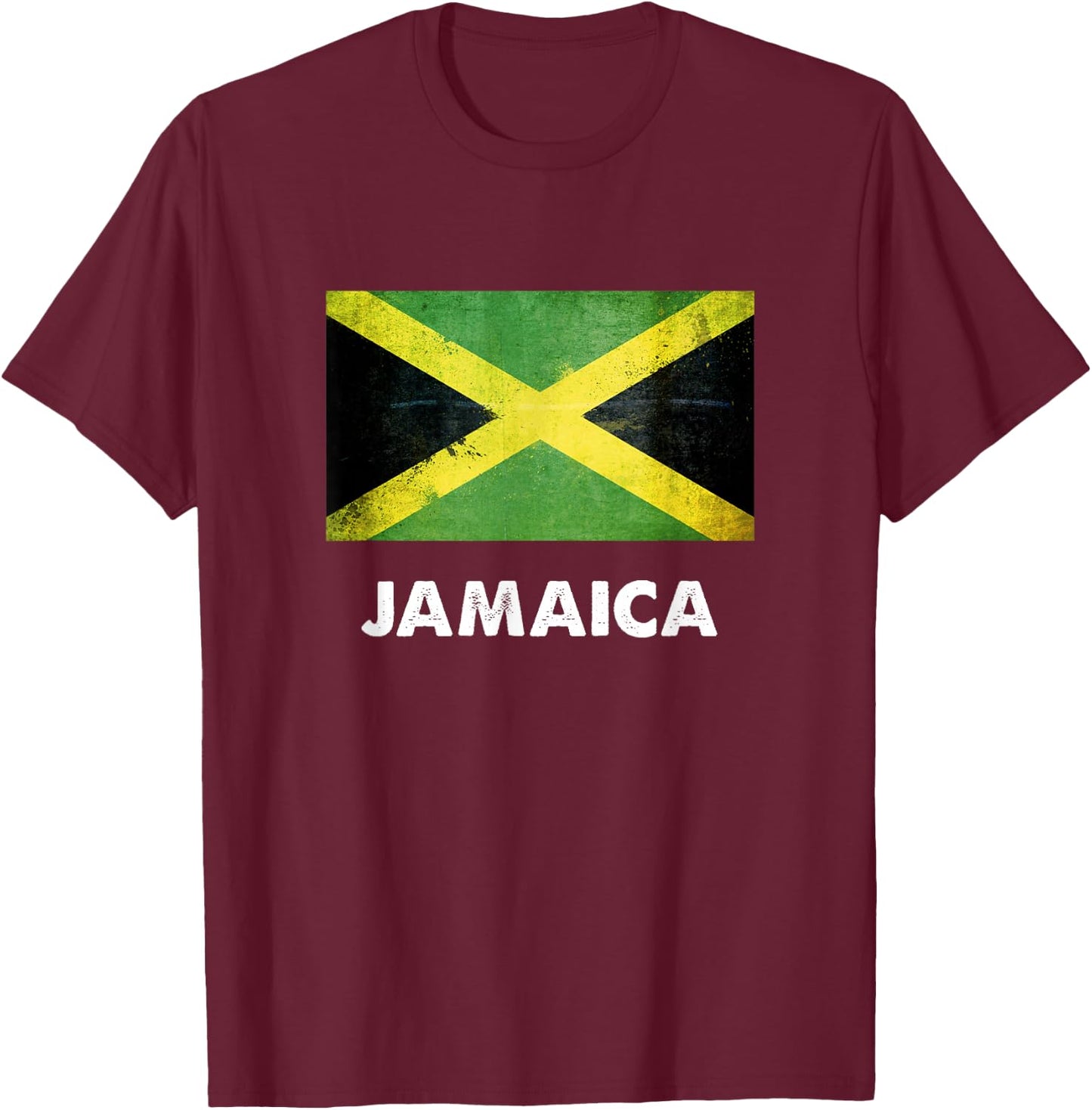 Jamaica Flag Shirt | Jamaican T-Shirt - T-Shirt | Maroon