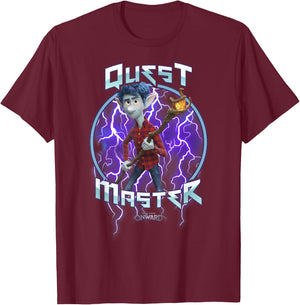 Disney Pixar Onward Ian Quest Master Portrait T-Shirt - T-Shirt | Maroon