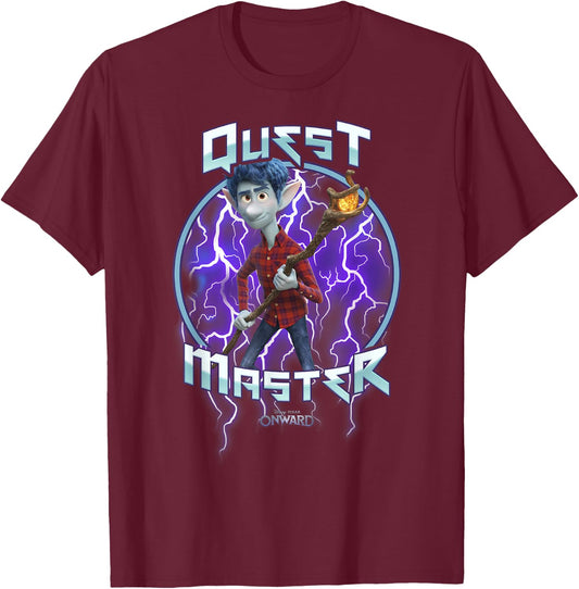 Disney Pixar Onward Ian Quest Master Portrait T-Shirt - T-Shirt | Maroon