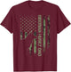 Vintage USA Camo Flag Proud Siberian Husky Dad Silhouette T-Shirt - T-Shirt | Maroon