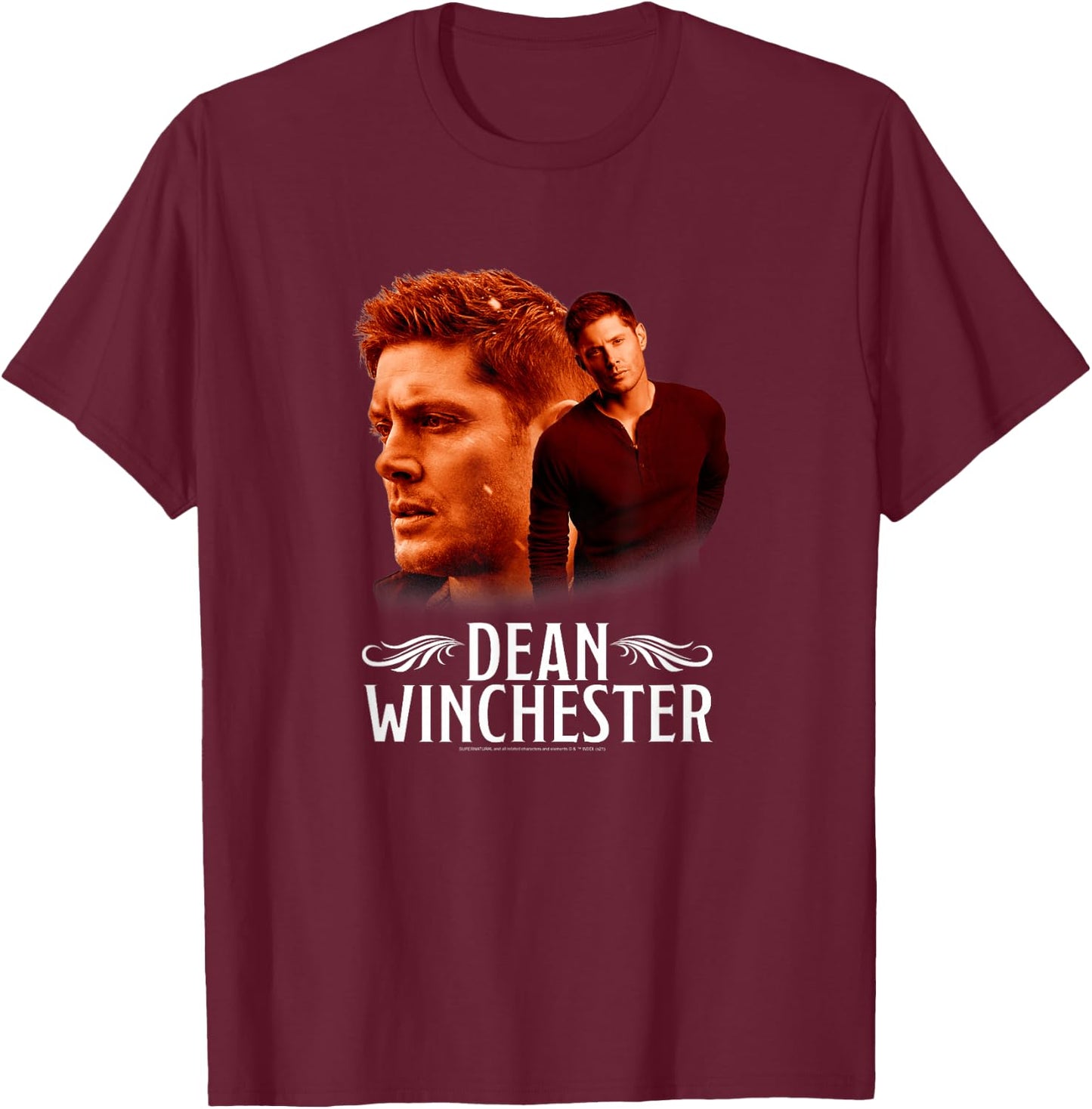 Supernatural Dean Winchester Glamour Shot Profile T-Shirt - T-Shirt | Maroon