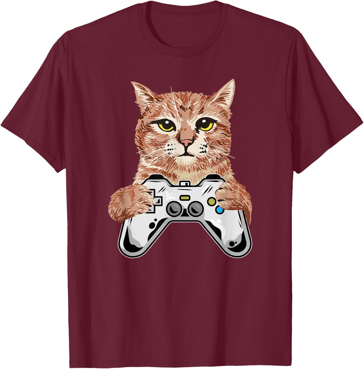 Video Games for Kids Adults Cat Lover Girls Boys Funny Gamer T-Shirt - T-Shirt | Maroon
